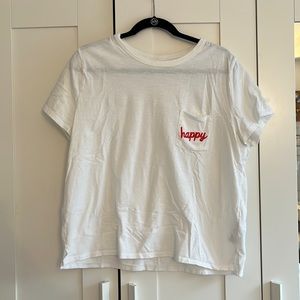 Embroidered white tee